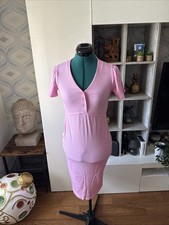 Mama Licious Pink  Maternity Dress  Ruffle Sleeve Dress Size XS