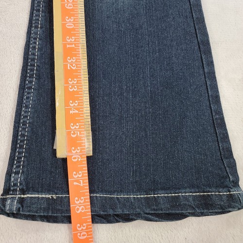 Paris Blues Jeans JR 9 Blue Bootcut Flare Dark Wash Low Rise Back Flap Pockets - Picture 4 of 20