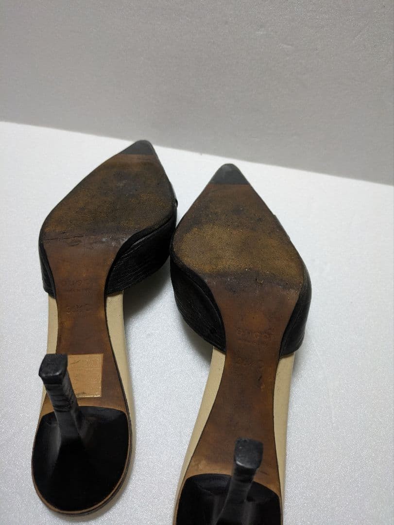 GUCCI Mules Sandals Heel Leather Black EU36.5/US6.5 116132c thumbnail 17