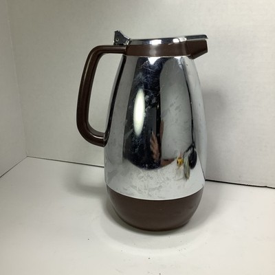 Zojirushi Thermos Vacuum Bottle Carafe Pitcher Hot Or Cold Silver Brown
