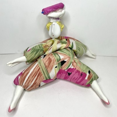 Poupee Millet Original Signed Doll Lady With Rolling Pin Headdress 11''