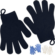 Exfoliating Glove with Hanging Loop - Bath Gloves 1 Pair Shower Gloves, Heavy Ex