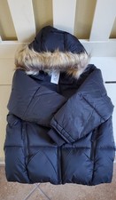 Kids Winter Parka Jacket Black Faux Fur Hood Unisex Children  s Place XS 4 NWT