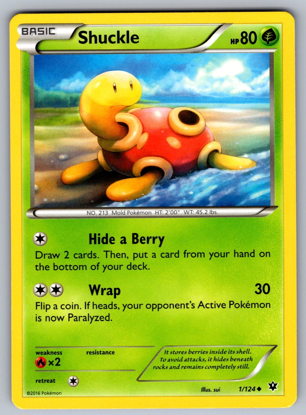 Shuckle 1/124 XY Fates Collide Uncommon Pokemon NM