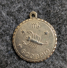 Scorpio Zodiac Sign Astrology Horoscope Round Circle Pendant Charm