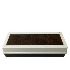 Vtg Plasti Plex 15 Audio Cassette Tape Storage Box Case Holder Brown White Black
