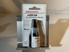 New In Box Office Depot Black Stamp Ink Refill One fl oz, Brand New Sealed