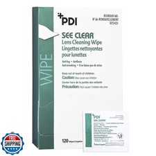 PDI See Clear Lens Cleaning Wipes, Non-Streaking and Anti-Static for Glasses,