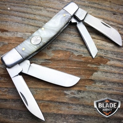 3.5'' MEDIUM GRAND DAD'S WHITE PEARL FOUR BLADE CONGRESS FOLDING POCKET KNIFE NEW