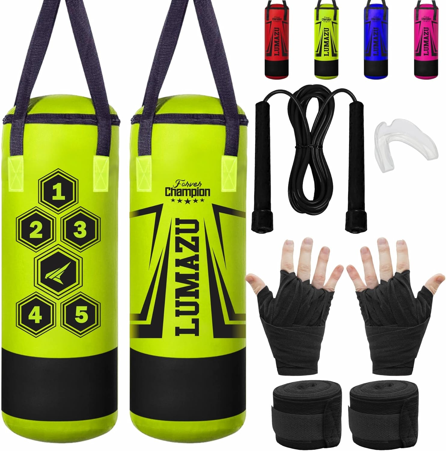Junior Kids Punch Bag Boxing Gloves Set for MMA Kick Exercise with a