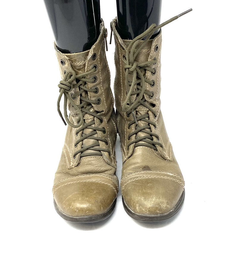 Steve Madden Leather Troopa Combat Boots Women’s Size… Gem