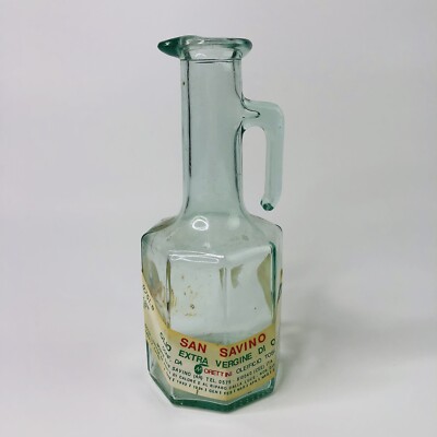 Vintage Glass Mod Dep Extra Vergine Oil Dressing Decanter Made in Italy 250ml