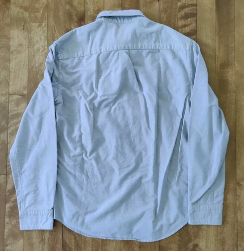 American Eagle Oxford Classic Fit Mens Shirt Medium L/S Gray Cotton - Foto 2 di 8