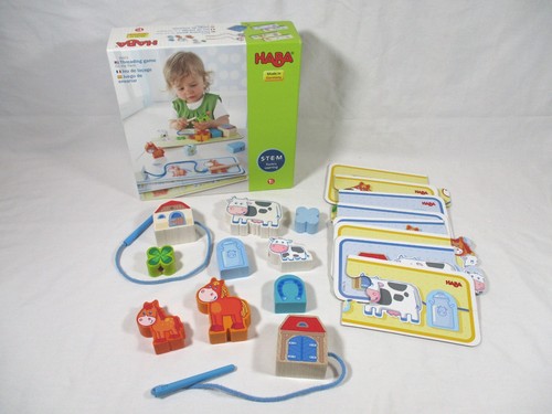 HABA Threading Game On The Farm Wooden STEM Educational Toys Made in Germany