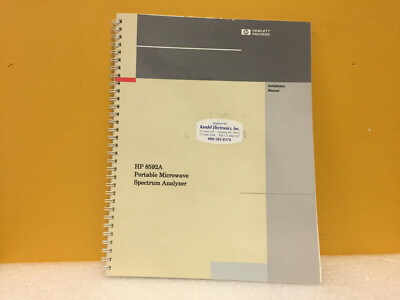 HP / Agilent 08592-90003 8592A Spectrum Analyzer Installation Manual