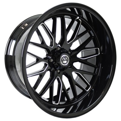 4x 22x12 Artem Offroad A206 Novus Wheels Gloss Black Milled 6x135 Ford F150