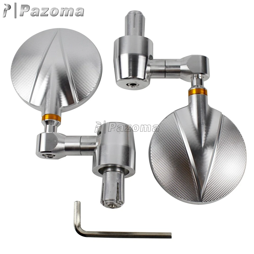 Espejos retrovisores laterales plateados para Honda CBR1100XX CBR125R 7/8" y 1" Foto 3 de 4