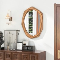 UnregelmäßIger Wandspiegel Holz Dekorativ Spiegel HäNgespiegel Dekospiegel