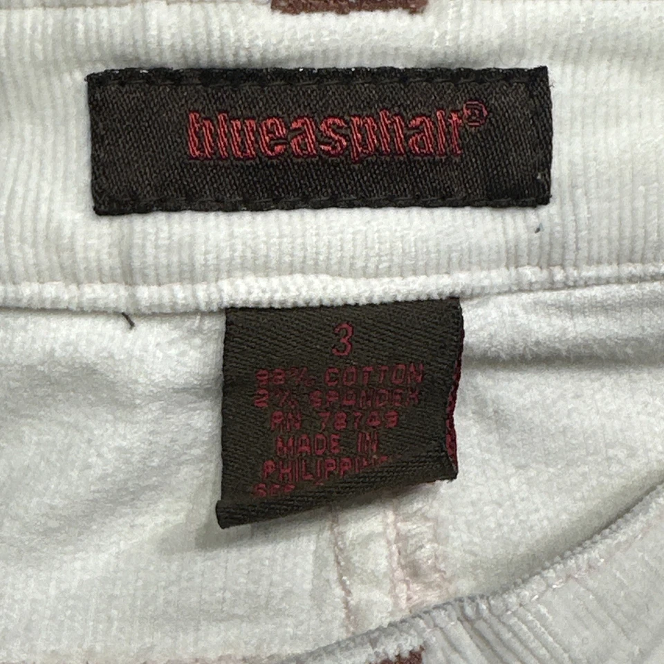 Pantalones de pana vintage Y2K azul asfalto blancos tiro bajo para mujer talla 3 *ediciones Foto 2 de 4