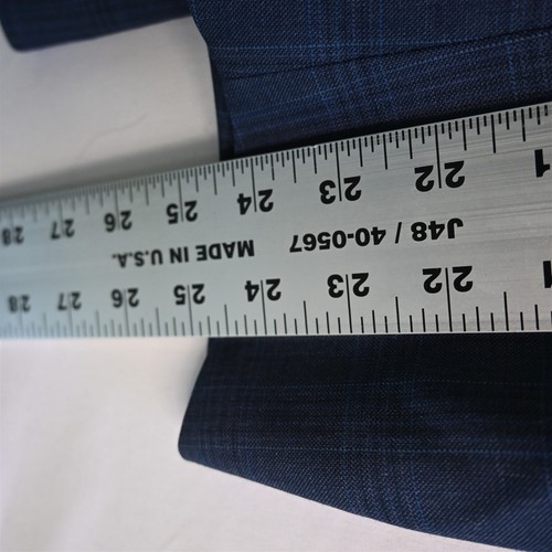 Hart Schaffner Marx 42R Blue Check USA Made 100% Wool Blazer Jacket Sport Coat - Picture 9 of 12