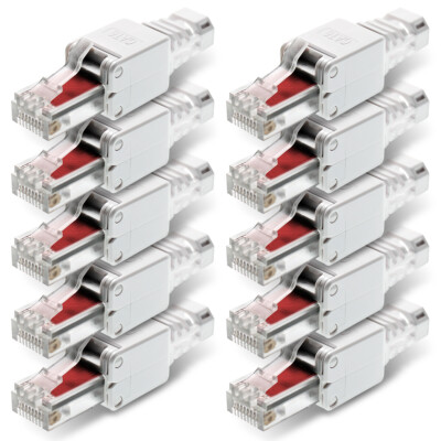 10x Cat6 Netzwerkstecker Netzwerk Stecker RJ45 Cat7 Cat5 LAN Kabel werkzeuglos 