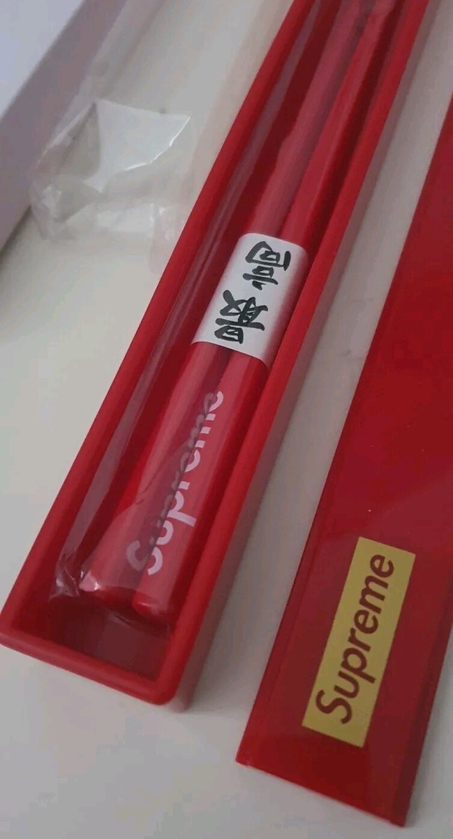 FW17 Supreme Enamel chopsticks and box Red Accessory New