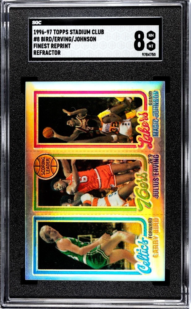 その他 1996 Topps Finest 22 Johnson/Bird/Erving 1996 Topps Finest Reprints Refractor #22 Johnson, Bird, Erving.# 8