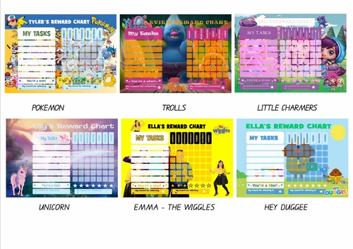 Children's Personalised Reward Chart. Kids behaviour, Chore, Toilet Training NEW - Picture 12 of 12