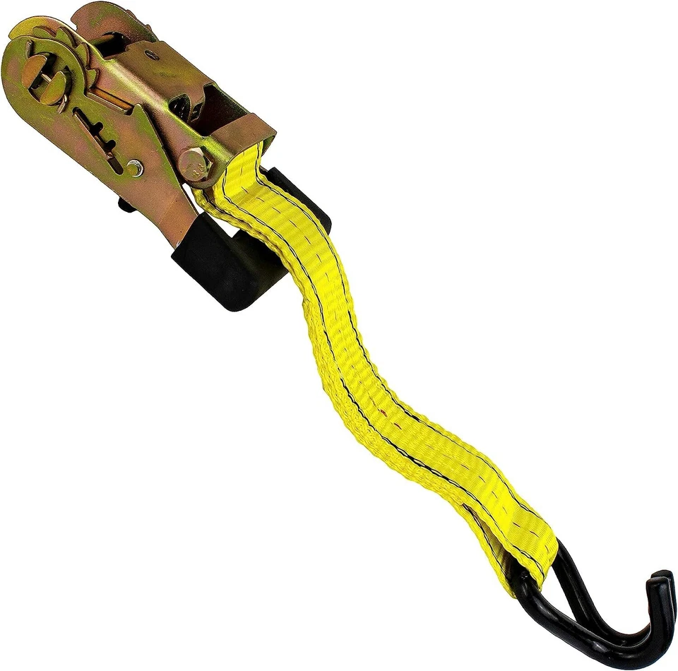 4PC 1-1/2" x 15 ft Heavy Duty Ratchet Cargo Tie Down Straps 3000lbs Dual J-Hooks - Image 4 of 4