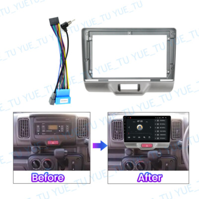 9''Car Radio Stereo Frame Fascia Trim w/Harness for Suzuki Every Wagon 2015~16