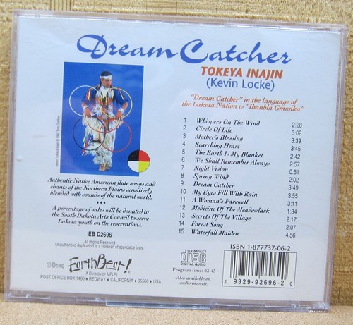 Dream Catcher - Tokeya Inajin (Kevin Locke) - EarthBeat CD 1992 - Imagen 2 de 3
