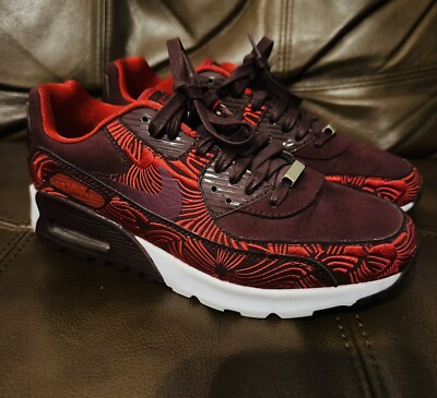 NIKE AIR MAX 90 ULTRA LOTC QS SHANGHAI NIGHT MAROON/GYM RED 847154-600 W SZ 5 
