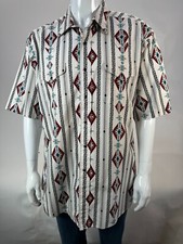 Panhandle Slim Mens Aztec Print Short Sleeve Shirt XL Cotton