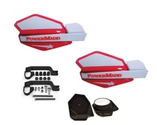 Powermadd Star Series Hand Guards Mirror Mount Kit Red White LTZ 400 250 LTR 450
