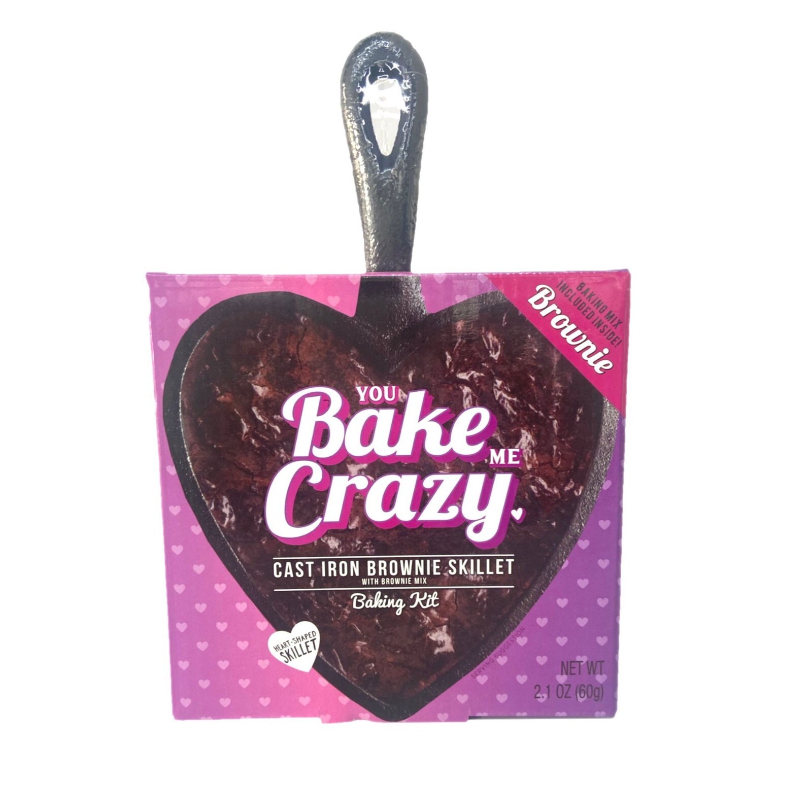Heart Shaped Cast Iron Skillet Brownie Mix YOU BAKE ME CRAZY Valentine