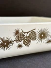 Vtg 70s Pyrex Casserole Dish Golden Pinecone 575b 2qt Rectangular 11x7 USA