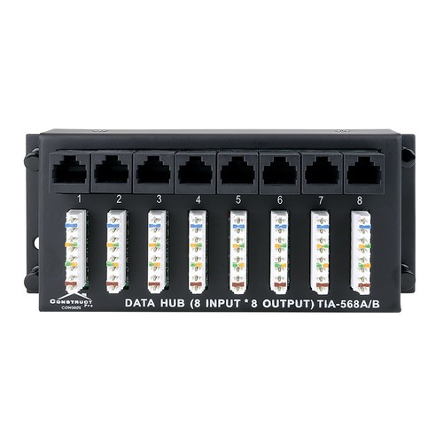 *OPEN BOX* Construct Pro 8x8 Cat5e Data Hub/Patch Panel - Photo 2/5