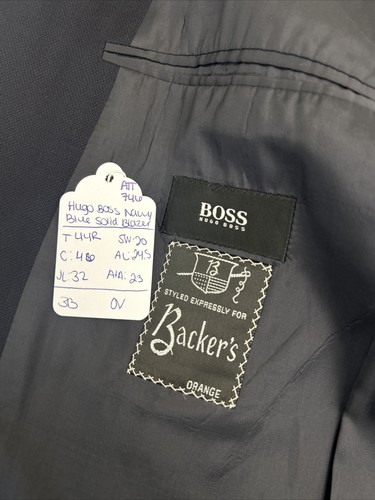 Hugo Boss Men's Dark Navy Blue Solid Wool Blazer 44R $895 - Picture 7 of 11