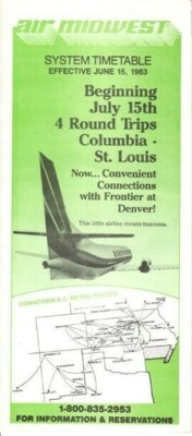 Air Midwest timetable 1983/06/15