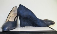 Nine West Dress Wedge Women's Shoes Navy sz 7 new