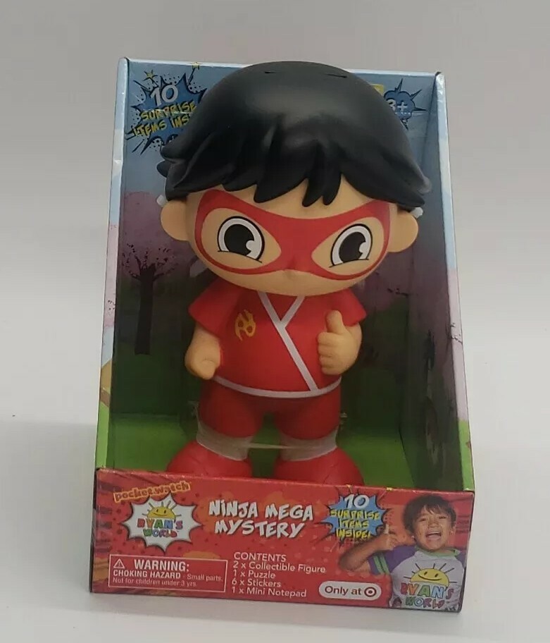 Ryan's World Mega Mystery Figure Ninja Ryan 10 Surprises Coin Bank Kids Toy NEW
