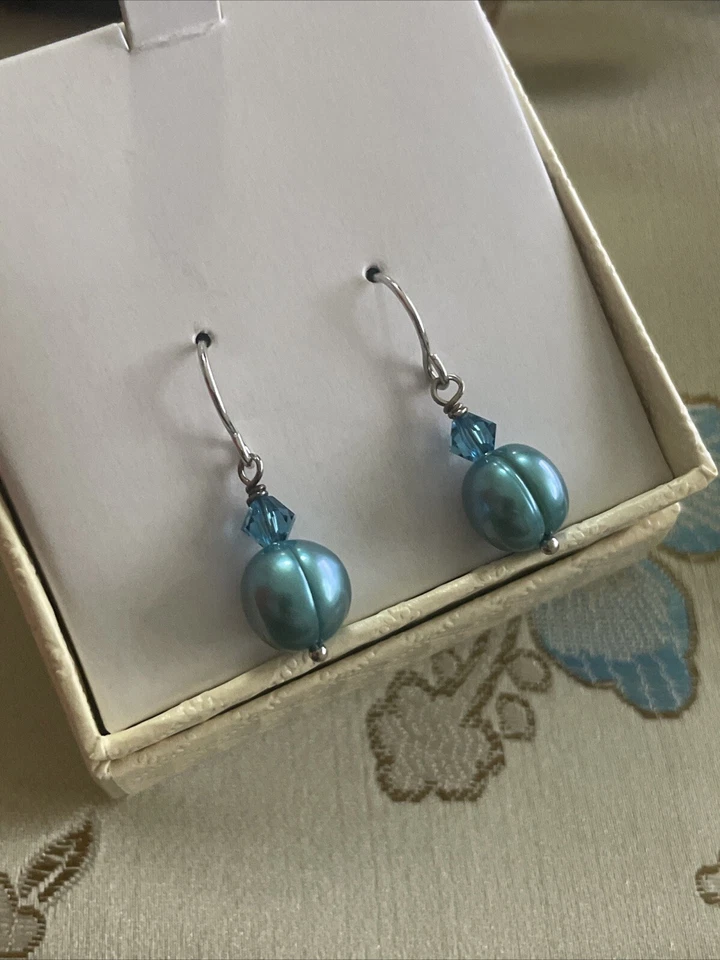 PENDIENTES GANCHO HONORA PLATA ESTERLINA 925 PERLAS 10MM Foto 4 de 4