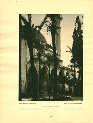 Document ancien Djénîn la mosquée recto verso 1925 issu de livre