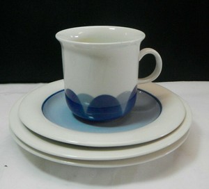 Arabia Finland Arabia Dinnerware Pudas Arctica Blue And