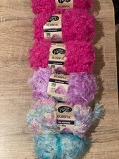 Blue Pastel Pink Hot Pink Textured Bulk Balls Of Wool Bundle Sale Lot Listing