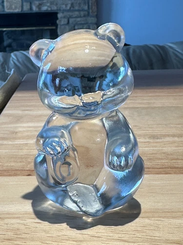 Vintage Fenton Glass 3 ½"  Sitting Teddy Bear Cub Figurine