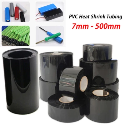 PVC Heat Shrink Tubing Wrap RC Battery Pack LiPO NiMH NiCd 7mm - 500mm Black