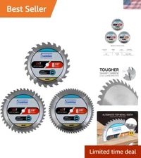 8-1/4 Inch Circular Saw Blade 3-Pack - 24T, 40T, 60T Tungsten Carbide Blades