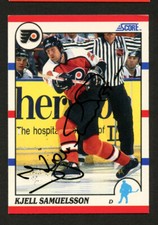 Kjell Samuelsson #197 signed auto 1990-1991 Score American Version Hockey Card