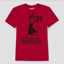 NEW Stranger Things Red Babysitter Of The Year 84 T-shirt Large 100 Cotton-2XL